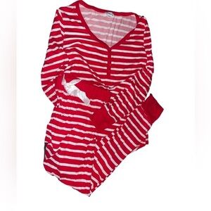 Jordan Long-sleeved Pajamas For women in red with white stripes design Size
S/M